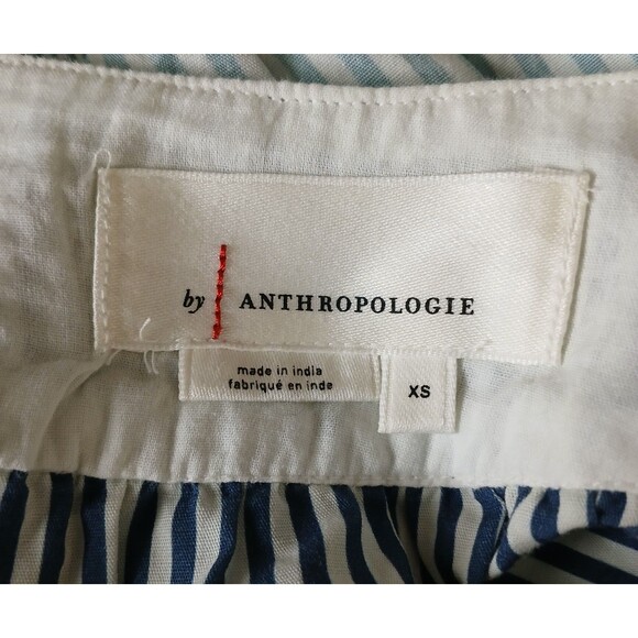 Anthropologie Women's Small Embroidered Smocked Crop Top Cotton Elastic Waist - Picture 10 of 16